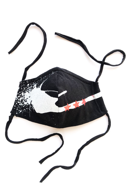 misprint-maske-schwarz mit weissem splash und kleinen sternen